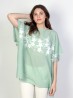 Stitched Flower Design Fashion Flowy Top